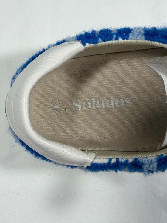 Soludos Ibiza Platform Psychedelic Spiral Leather Sneakers in Marine Blue - Picture 6 of 10